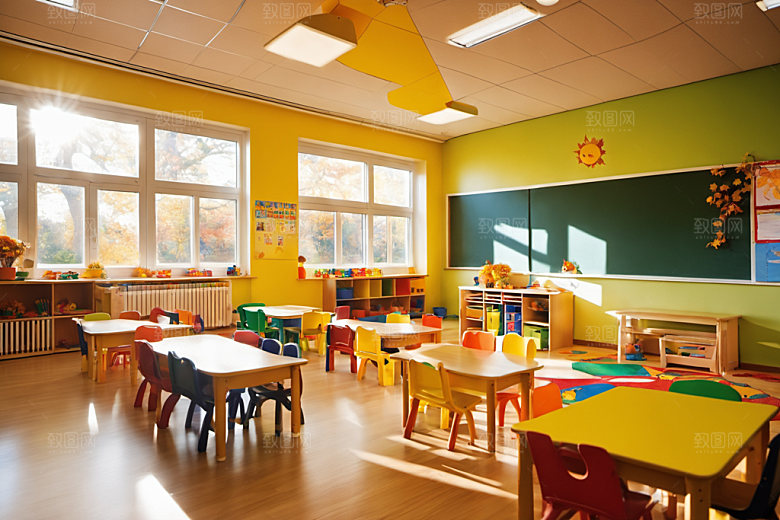 幼儿园教室幸福学校摄影图