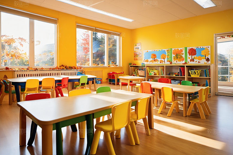 幼儿园教室学校温馨摄影图