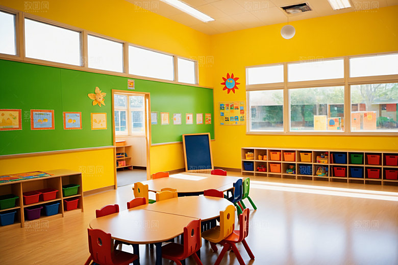 幼儿园教室学校温馨摄影图