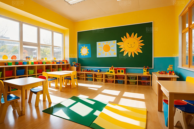 幼儿园教室场景高清摄影图