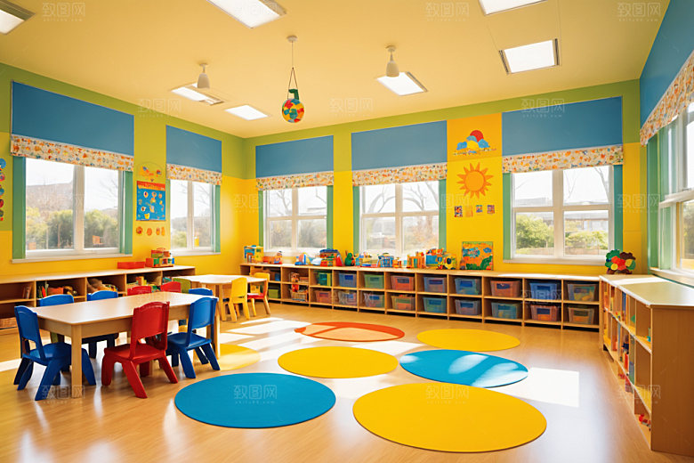 幼儿园教室温馨可爱摄影图