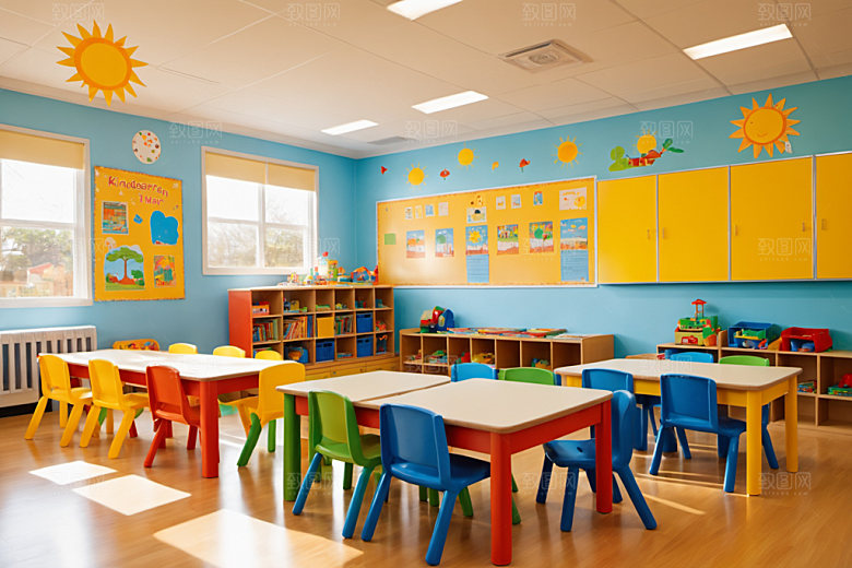 幼儿园教室学校可爱摄影图