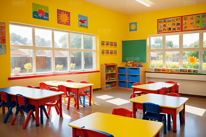 幼儿园教室可爱童趣摄影图