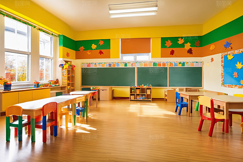 幼儿园教室场景托儿所摄影图