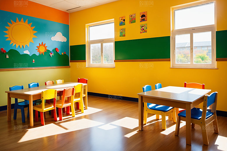 幼儿园教室可爱温馨摄影图