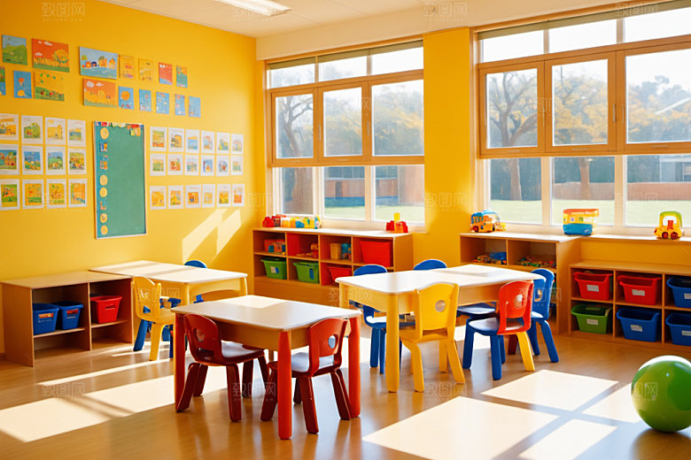 幼儿园教室学校可爱摄影图