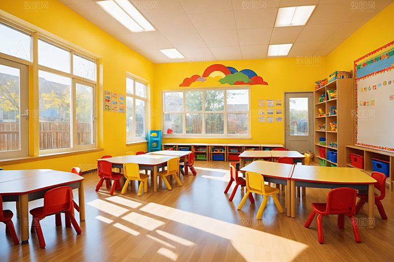 幼儿园教室幸福学校摄影图