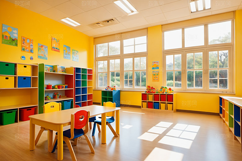 幼儿园教室学校温馨摄影图