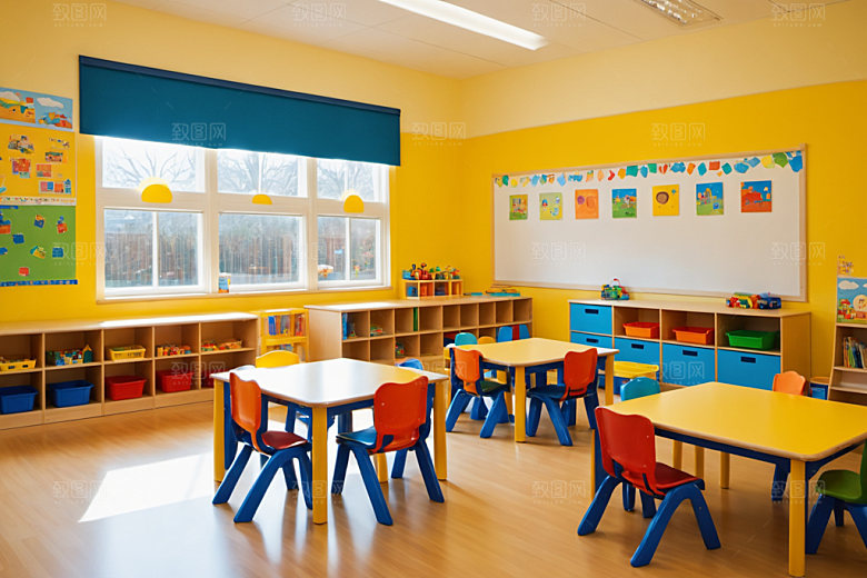 幼儿园教室幸福高清摄影图