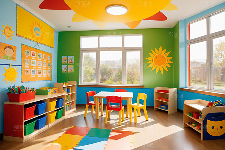 幼儿园教室学校场景摄影图