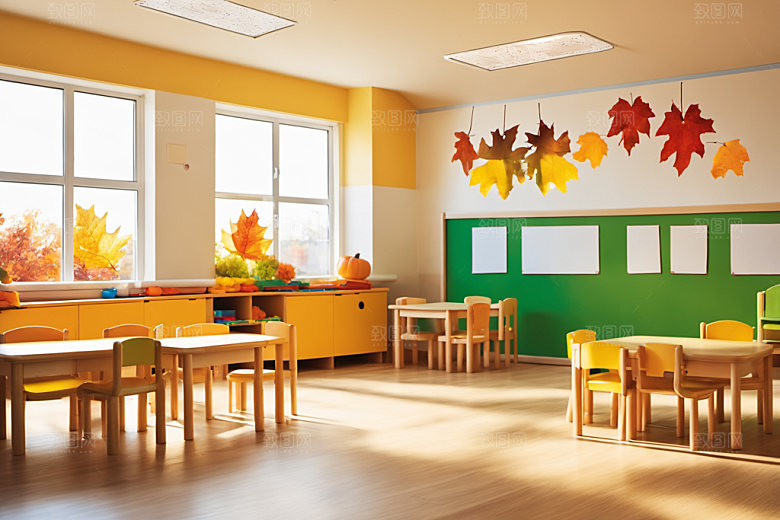 幼儿园教室温馨场景摄影图