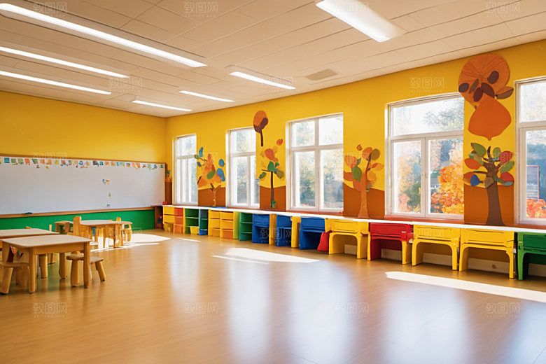 幼儿园教室可爱幸福摄影图