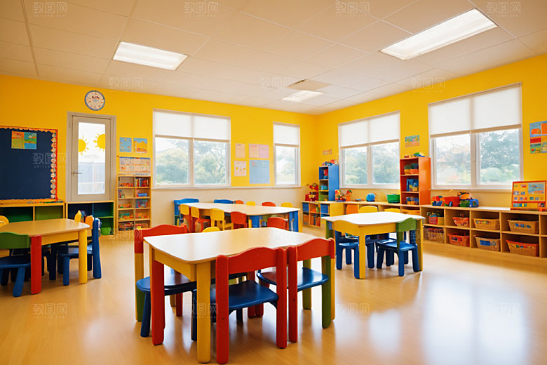 幼儿园教室学校幸福摄影图