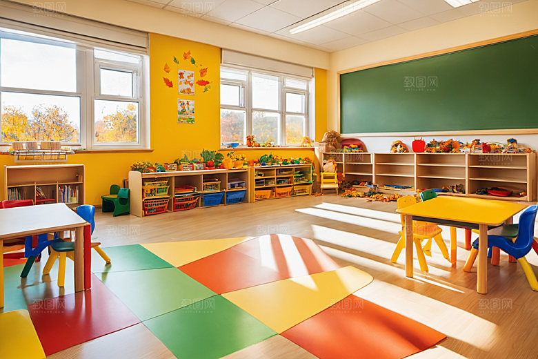 幼儿园教室幸福高清摄影图