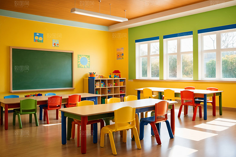 幼儿园教室温馨可爱摄影图