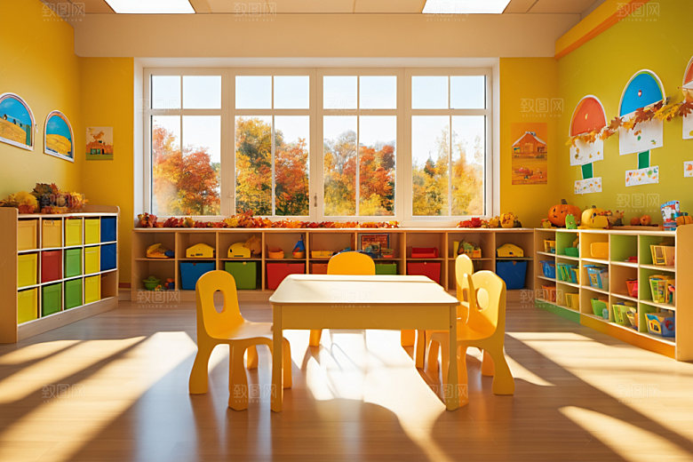 幼儿园教室可爱学校摄影图