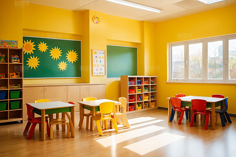 幼儿园教室温馨可爱摄影图