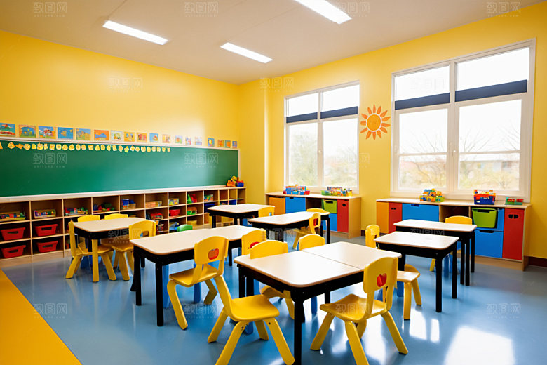 幼儿园教室温馨托儿所摄影图