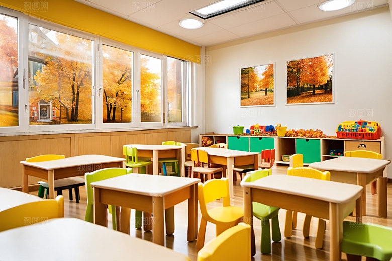 幼儿园教室高清场景摄影图