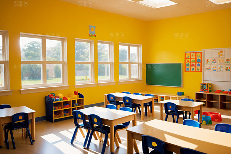 幼儿园教室场景童趣摄影图