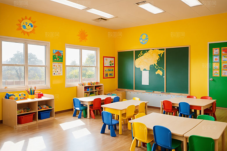 幼儿园教室学校托儿所摄影图