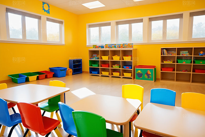 幼儿园教室幸福可爱摄影图