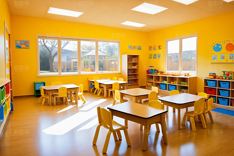 幼儿园教室温馨学校摄影图