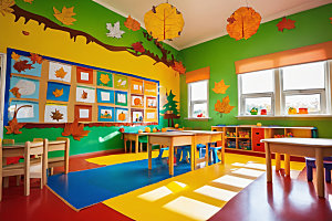 幼儿园教室可爱室内摄影图