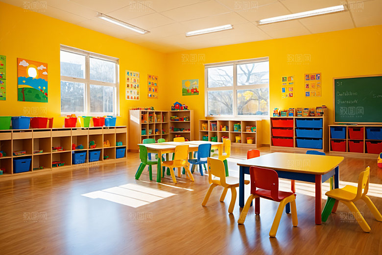 幼儿园教室高清幼教摄影图
