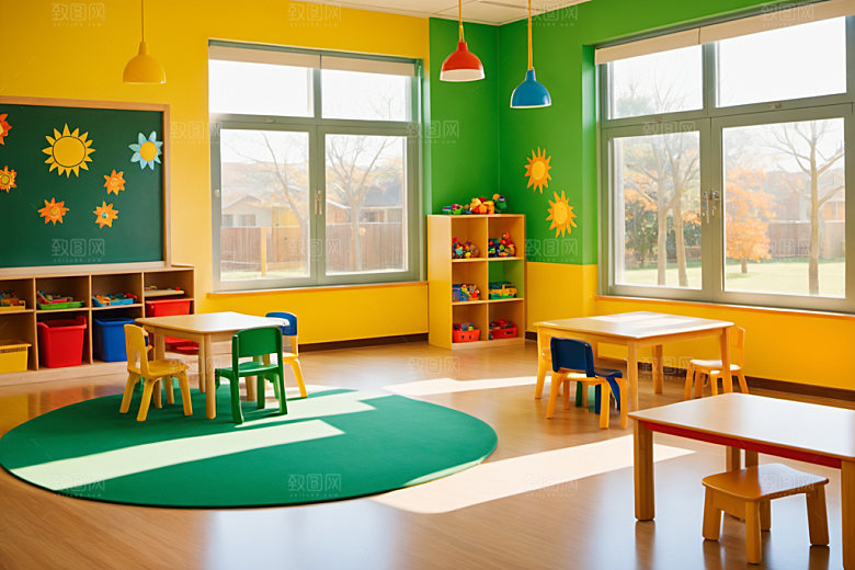 幼儿园教室场景托儿所摄影图