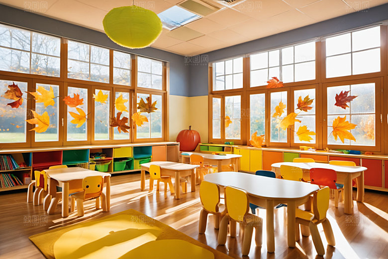 幼儿园教室学校温馨摄影图