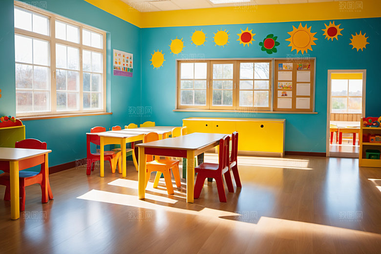 幼儿园教室学校场景摄影图