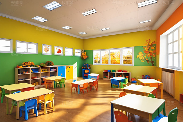 幼儿园教室室内幼教摄影图