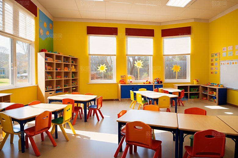 幼儿园教室学校场景摄影图