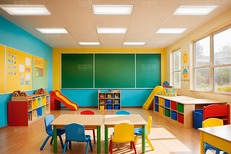 幼儿园教室幸福可爱摄影图