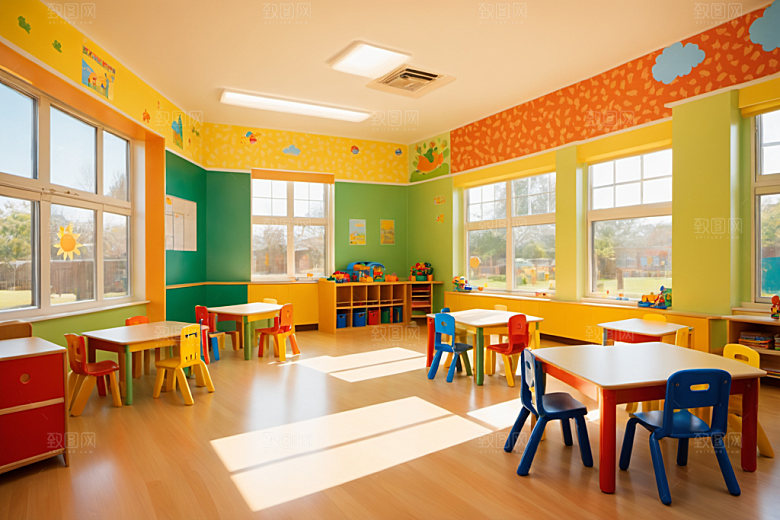 幼儿园教室温馨高清摄影图