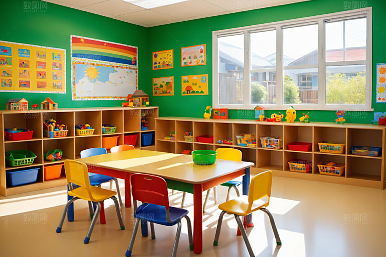 幼儿园教室学校温馨摄影图