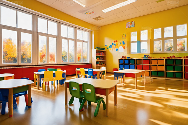 幼儿园教室幼教场景摄影图