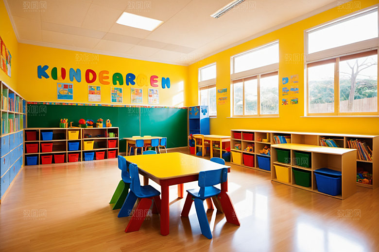 幼儿园教室学校场景摄影图