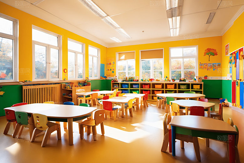 幼儿园教室童趣室内摄影图