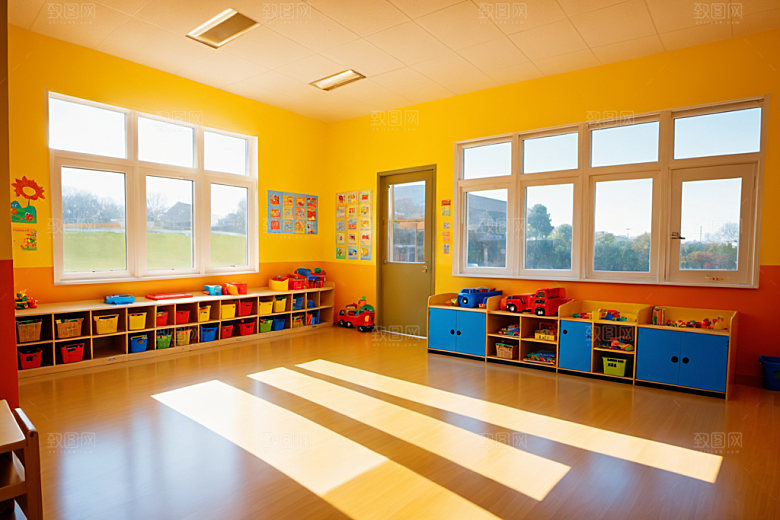 幼儿园教室场景室内摄影图