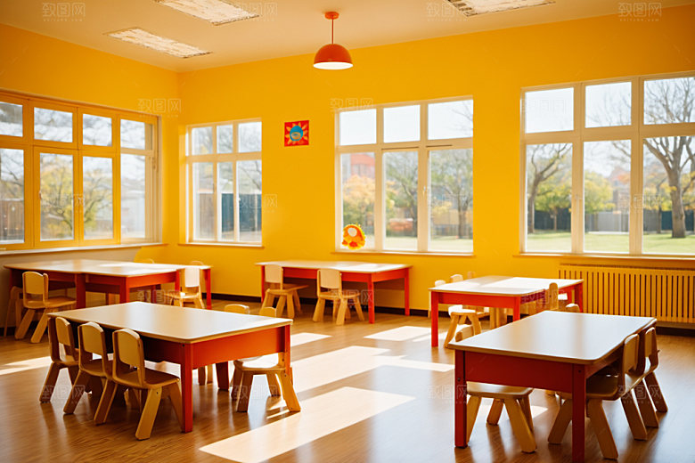幼儿园教室学校温馨摄影图