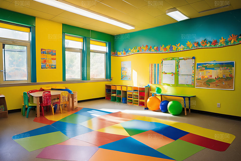 幼儿园教室温馨可爱摄影图