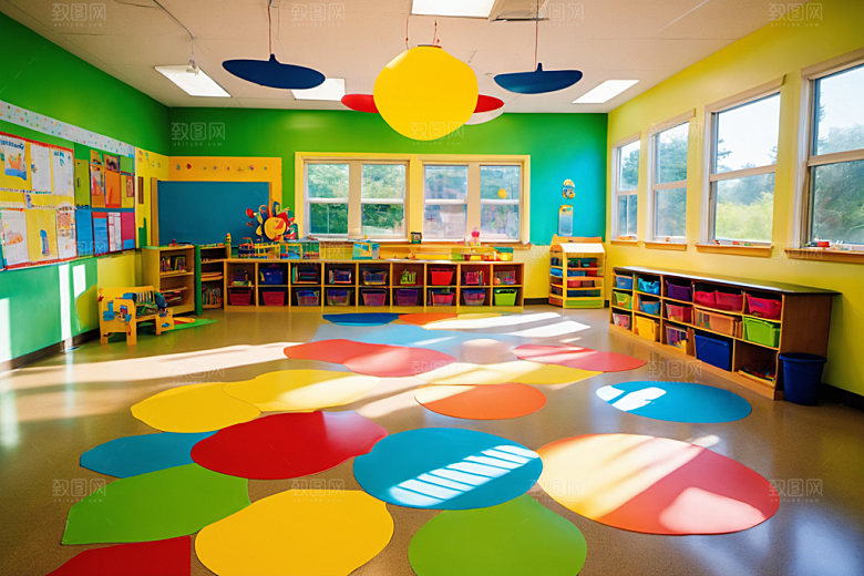 幼儿园教室学校温馨摄影图
