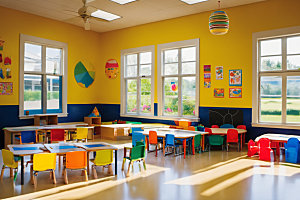 幼儿园教室幼教室内摄影图
