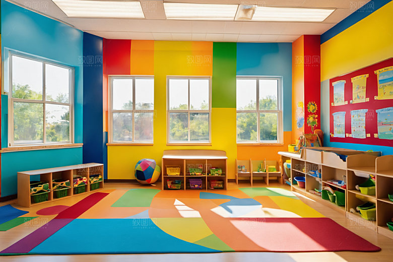 幼儿园教室幸福可爱摄影图