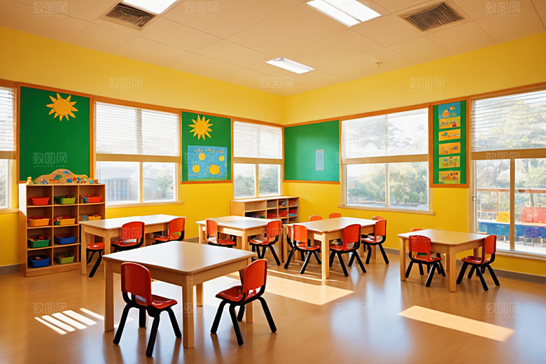 幼儿园教室学校可爱摄影图