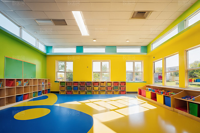 幼儿园教室温馨可爱摄影图