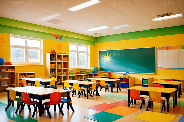 幼儿园教室高清幼教摄影图