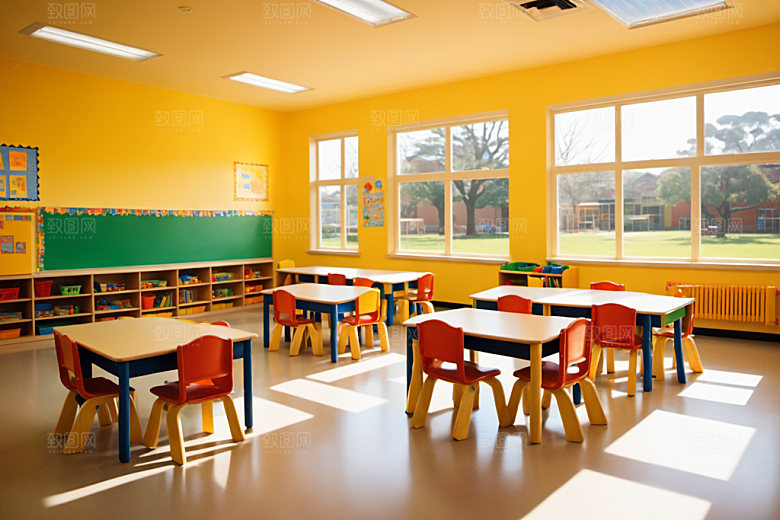 幼儿园教室童趣场景摄影图